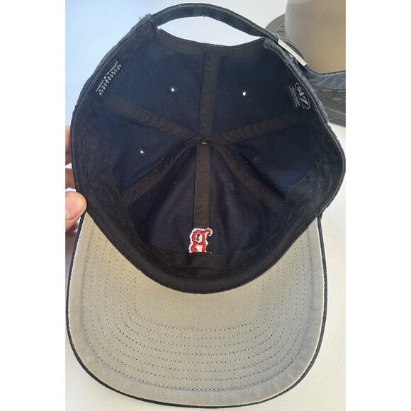 Boston Red Sox 47 Brand Clean Up Navy Blue Small Logo Hat Cap Strapback OSFM - Picture 5 of 7